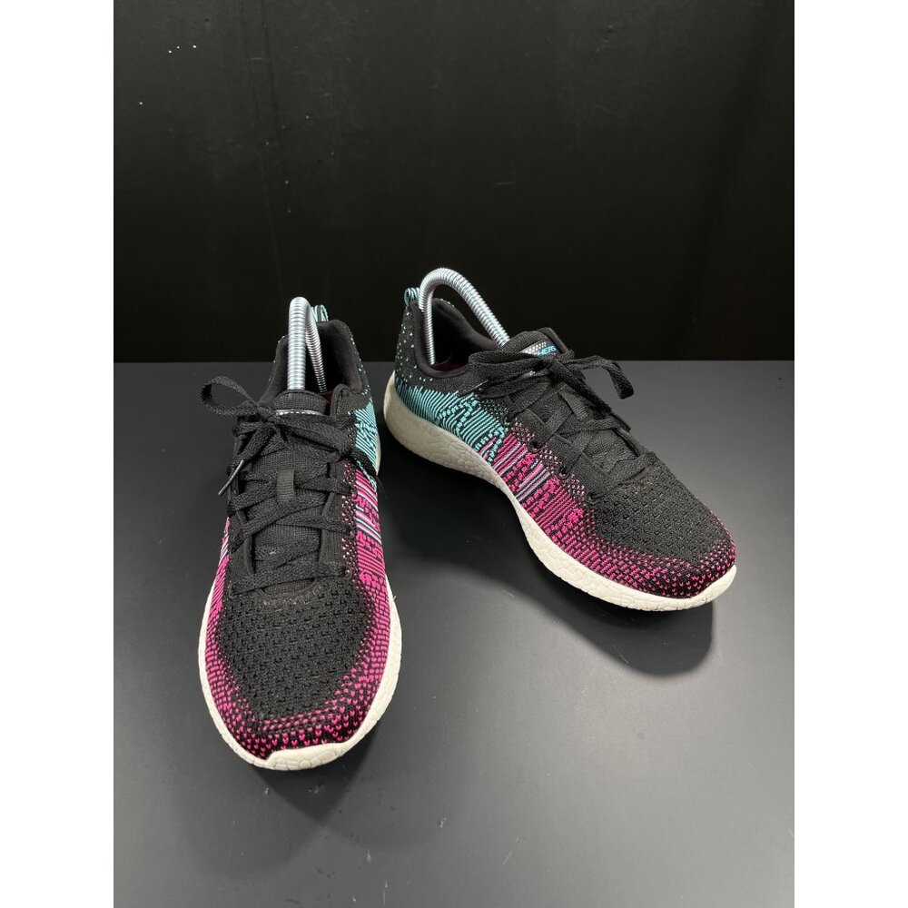 Skechers SKU 7840 Womens Knit Sneakers Pink Teal Low Top Shoes